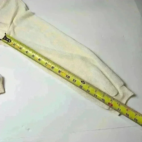 Cream Sheer Long Sleeve Top Large Womens - Picture 5 of 6